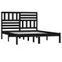 Solid black pine wood bed frame 140x190 cm by vidaXL, Beds and slatted bases - Ref: Foro24-3101007, Price: 183,85 €, Discount: %