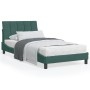 Cama con colchón terciopelo verde oscuro 100x200 cm