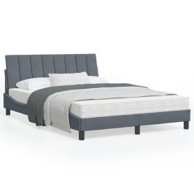 Cama con colchón terciopelo gris oscuro 120x200 cm en Camas y somieres | Comprar online en Foro24