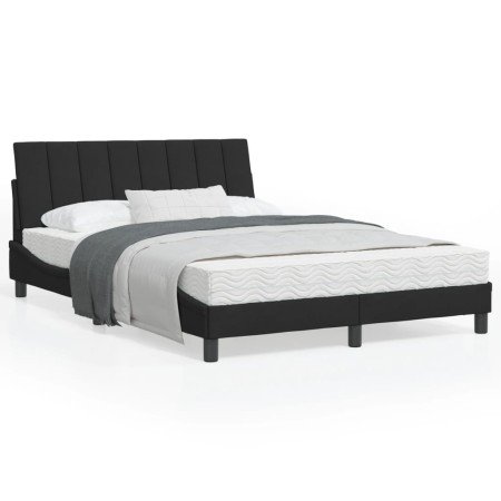 Cama con colchón terciopelo negro 120x200 cm en Camas y somieres | Comprar online en Foro24