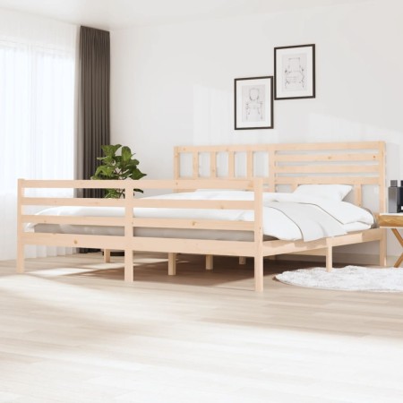 Solid wood bed frame 200x200 cm by vidaXL, Beds and slatted bases - Ref: Foro24-3101108, Price: 160,29 €, Discount: %