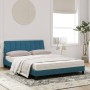Cama con colchón azul terciopelo 120x200 cm