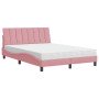 Cama con colchón terciopelo rosa 120x200 cm en Camas y somieres | Comprar online en Foro24