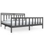 Gray solid wood bed frame 200x200 cm by vidaXL, Beds and slatted bases - Ref: Foro24-3100980, Price: 166,59 €, Discount: %