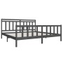 Gray solid wood bed frame 200x200 cm by vidaXL, Beds and slatted bases - Ref: Foro24-3100980, Price: 166,59 €, Discount: %