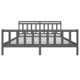 Gray solid wood bed frame 200x200 cm by vidaXL, Beds and slatted bases - Ref: Foro24-3100980, Price: 166,59 €, Discount: %