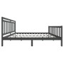 Gray solid wood bed frame 200x200 cm by vidaXL, Beds and slatted bases - Ref: Foro24-3100980, Price: 166,59 €, Discount: %