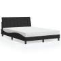 Cama con colchón terciopelo negro 140x200 cm