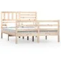 Small solid wood double bed frame 120x190 cm by vidaXL, Beds and slatted bases - Ref: Foro24-3101058, Price: 129,35 €, Discou...