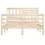 Small solid wood double bed frame 120x190 cm by vidaXL, Beds and slatted bases - Ref: Foro24-3101058, Price: 129,35 €, Discou...