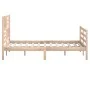 Small solid wood double bed frame 120x190 cm by vidaXL, Beds and slatted bases - Ref: Foro24-3101058, Price: 129,35 €, Discou...