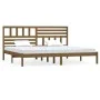 Honey brown solid pine wood bed frame 200x200 cm by vidaXL, Beds and slatted bases - Ref: Foro24-3101046, Price: 181,22 €, Di...