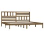 Honey brown solid pine wood bed frame 200x200 cm by vidaXL, Beds and slatted bases - Ref: Foro24-3101046, Price: 183,54 €, Di...