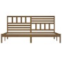 Honey brown solid pine wood bed frame 200x200 cm by vidaXL, Beds and slatted bases - Ref: Foro24-3101046, Price: 183,54 €, Di...