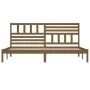 Honey brown solid pine wood bed frame 200x200 cm by vidaXL, Beds and slatted bases - Ref: Foro24-3101046, Price: 181,22 €, Di...