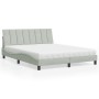 Cama con colchón terciopelo gris claro 160x200 cm