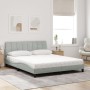Cama con colchón terciopelo gris claro 160x200 cm