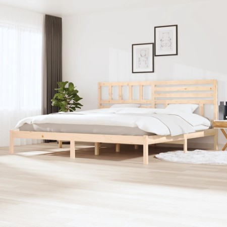 Solid pine wood bed frame 200x200 cm by vidaXL, Beds and slatted bases - Ref: Foro24-3101043, Price: 143,78 €, Discount: %