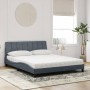 Cama con colchón terciopelo gris oscuro 160x200 cm
