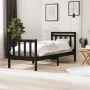 Schwarzer Einzelbettrahmen aus Massivholz, 75 x 190 cm von vidaXL, Betten und Lattenroste - Ref: Foro24-3100683, Preis: 121,7...