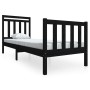 Black single solid wood bed frame 75x190 cm by vidaXL, Beds and slatted bases - Ref: Foro24-3100683, Price: 123,41 €, Discoun...