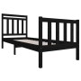 Black single solid wood bed frame 75x190 cm by vidaXL, Beds and slatted bases - Ref: Foro24-3100683, Price: 123,41 €, Discoun...