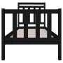 Black single solid wood bed frame 75x190 cm by vidaXL, Beds and slatted bases - Ref: Foro24-3100683, Price: 123,41 €, Discoun...