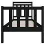 Schwarzer Einzelbettrahmen aus Massivholz, 75 x 190 cm von vidaXL, Betten und Lattenroste - Ref: Foro24-3100683, Preis: 121,7...
