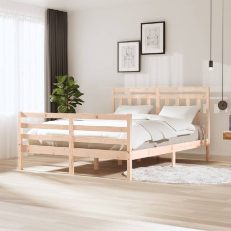 Solid wood bed frame 150x200 cm by vidaXL, Beds and slatted bases - Ref: Foro24-3100659, Price: 146,13 €, Discount: %