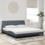 Cama con colchón terciopelo gris oscuro 180x200 cm