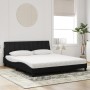 Cama con colchón terciopelo negro 180x200 cm