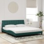 Cama con colchón terciopelo verde oscuro 180x200 cm