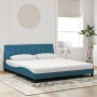 Cama con colchón terciopelo azul 180x200 cm