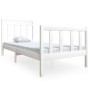 Weißer Einzelbettrahmen aus Massivholz, 90 x 190 cm von vidaXL, Betten und Lattenroste - Ref: Foro24-3100685, Preis: 106,83 €...