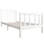 Weißer Einzelbettrahmen aus Massivholz, 90 x 190 cm von vidaXL, Betten und Lattenroste - Ref: Foro24-3100685, Preis: 105,39 €...