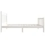 Weißer Einzelbettrahmen aus Massivholz, 90 x 190 cm von vidaXL, Betten und Lattenroste - Ref: Foro24-3100685, Preis: 105,39 €...