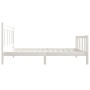 Weißer Einzelbettrahmen aus Massivholz, 90 x 190 cm von vidaXL, Betten und Lattenroste - Ref: Foro24-3100685, Preis: 106,83 €...