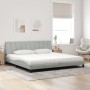 Cama con colchón terciopelo gris claro 200x200 cm