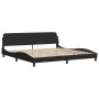 Cama con colchón terciopelo negro 200x200 cm