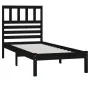 Solid black pine wood bed frame 100x200 cm by vidaXL, Beds and slatted bases - Ref: Foro24-3101017, Price: 132,10 €, Discount: %