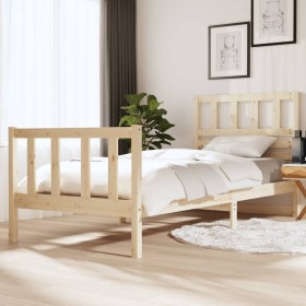 Estructura de cama madera maciza 90x200 cm