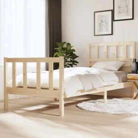 Solid wood bed frame 90x200 cm by vidaXL, Beds and slatted bases - Ref: Foro24-3101138, Price: 96,93 €, Discount: %