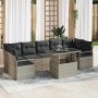 Conjunto de sofá de jardín 8 pcs Gris claro 100 x 55 x 73 cm