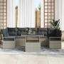 Conjunto de sofá de jardín 8 pcs Gris claro 100 x 55 x 73 cm