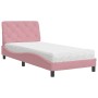 Cama con colchón terciopelo rosa 80x200 cm