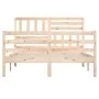 Kleines Doppelbettgestell aus Massivholz 135x190 cm von vidaXL, Betten und Lattenroste - Ref: Foro24-3101063, Preis: 136,60 €...