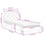 Cama con colchón terciopelo rosa 80x200 cm