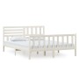 Weißer Massivholzbettrahmen 160x200 cm von vidaXL, Betten und Lattenroste - Ref: Foro24-3101164, Preis: 165,77 €, Rabatt: %