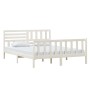 Weißer Massivholzbettrahmen 160x200 cm von vidaXL, Betten und Lattenroste - Ref: Foro24-3101164, Preis: 165,77 €, Rabatt: %
