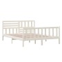 Weißer Massivholzbettrahmen 160x200 cm von vidaXL, Betten und Lattenroste - Ref: Foro24-3101164, Preis: 165,77 €, Rabatt: %